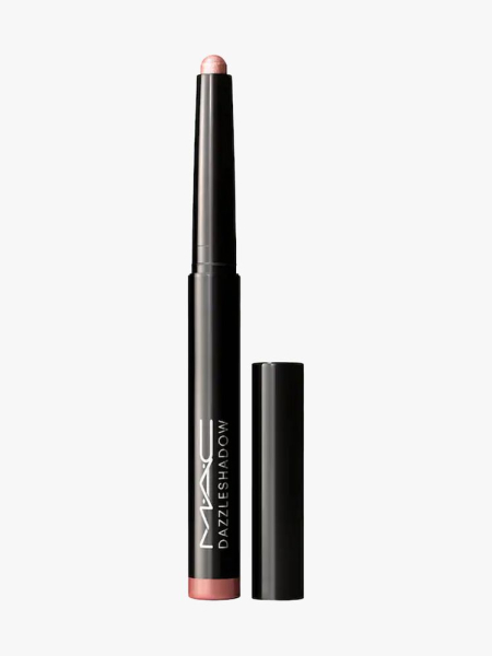 MAC Dazzleshadow Metallic Cream Eye Shadow Stick in branded component on a light gray backgorund